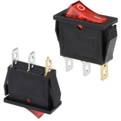 کلید راکر 3 پایه 2 حالته تک پل چراغدار 250V 20A مدل KCD3