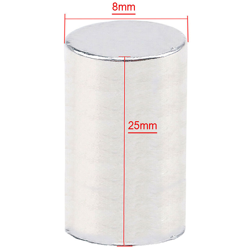 آهنربا گرد نئودیمیوم ND 8*25 گرید 35 آهنربا گرد نئودیمیوم ND 8*25 گرید 35