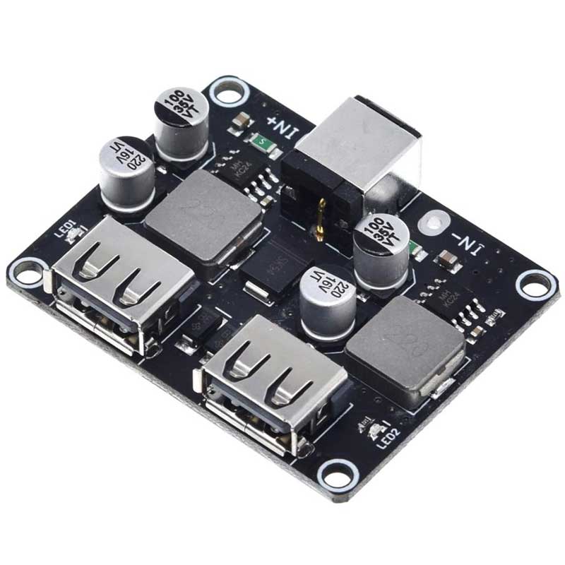 ماژول کاهنده ولتاژ DC با قابلیت فست شارژ QC3 با 2 خروجی USB ماژول کاهنده ولتاژ DC با قابلیت فست شارژ QC3 با 2 خروجی USB