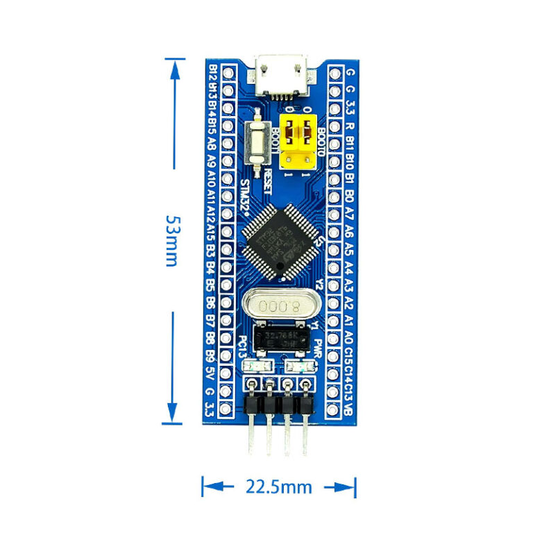 برد توسعه و مینی هدر برد مدل STM32F103C8T6 Blue Pill با پین هدر
