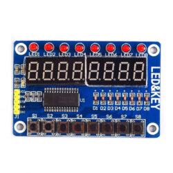 ماژول سون سگمنت 8 رقمی با آی سی درایور TM1638 و 8 کلید کنترلی