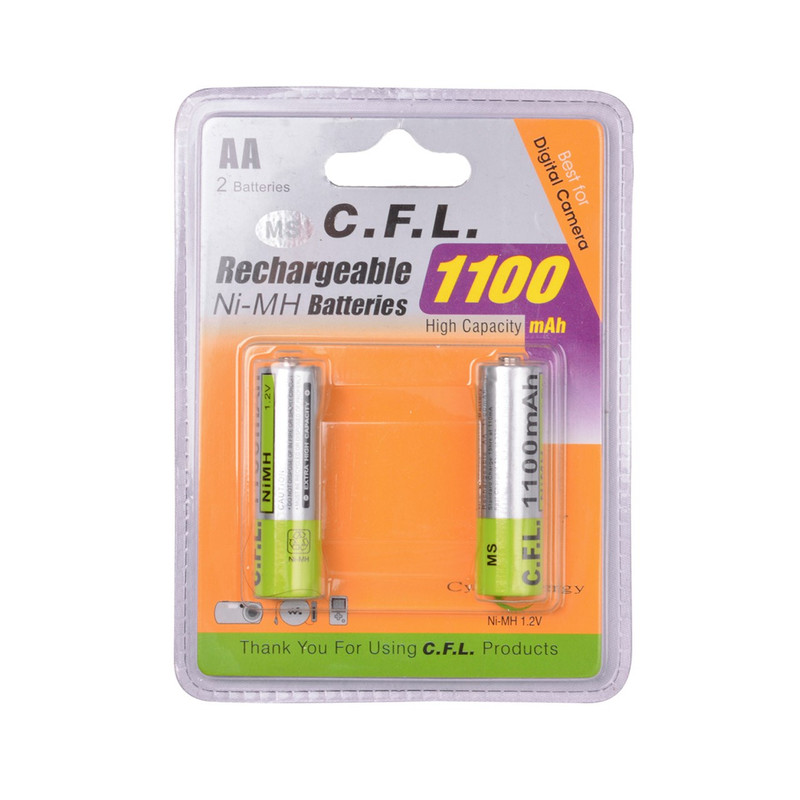 باتری قلمی شارژی C.F.L 1100mA پک 2 عددی AA