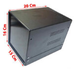 جعبه‌ فلزی با پنل پلاستیک مشکی L200 W150 H160 میلی متر