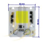 چیپ LED پروژکتوری 50 وات سفید ابعاد 52*58 میلی متر COB فروش عمده (بسته 10 عددی)