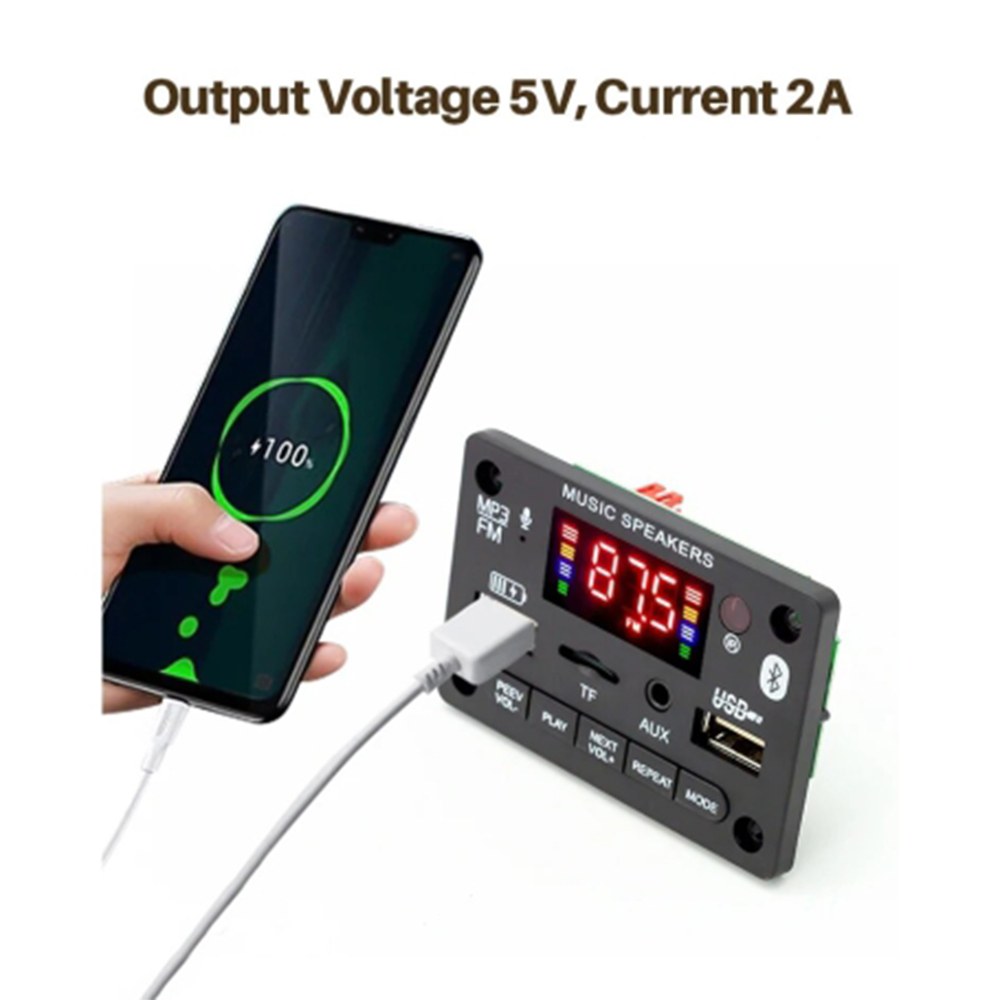 ماژول MP3 پلایر پنلی بلوتوث دار استریو 2x40w با ریموت کنترل