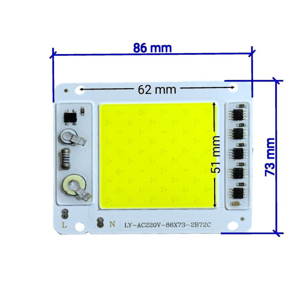 چیپ پروژکتوری 220v 50w سفید 7386 COB LED